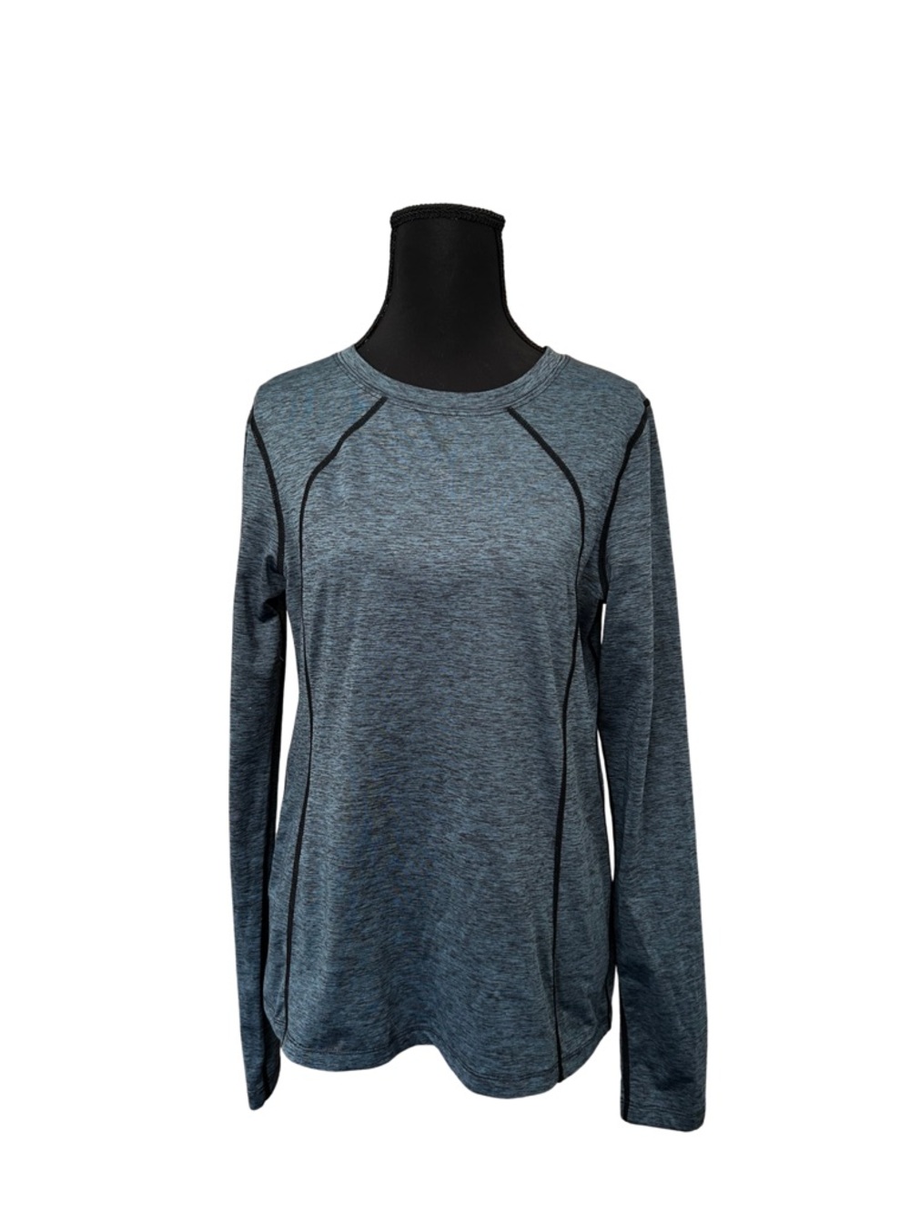 Kerrits Heathered Slate Blue Long Sleeve Crew Top
